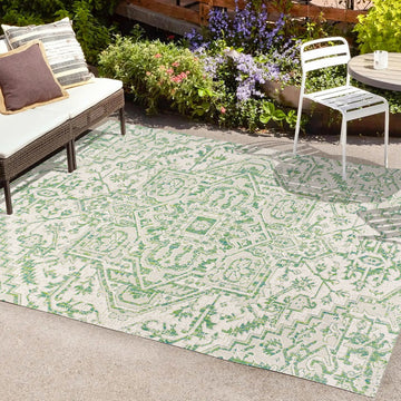 Estrella Bohemian Medallion Textured Weave Indoor/outdoor Area Rug
